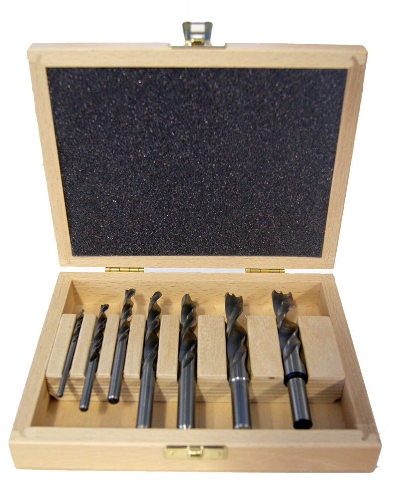 Fisch Brad Point Drill Bit Set – 7 Piece High Speed Steel Double Flute Wood Drill Bit Set, 1/8" to 1/2", FSF-320814, Made in Austria - Image 1