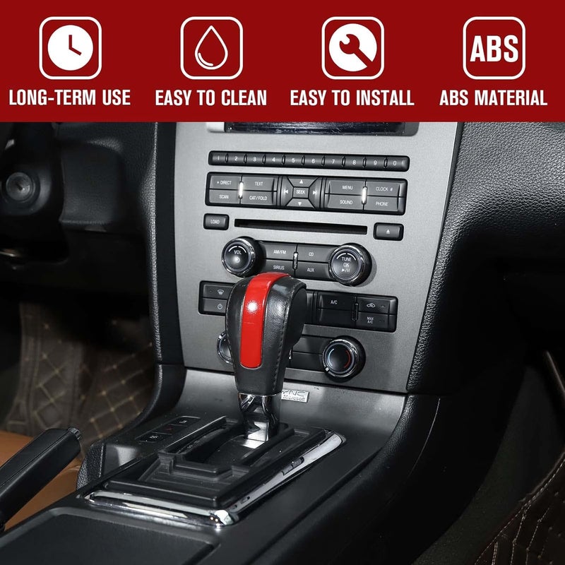 Jimen Gear Shift Knob Cover Trim for Ford Mustang 2010-2014 - Image 4