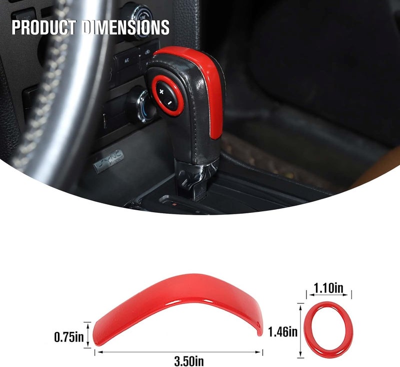 Jimen Gear Shift Knob Cover Trim for Ford Mustang 2010-2014 - Image 3