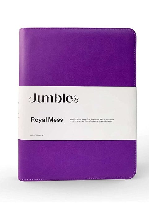 Jumble & Co Intentus A4 Conference Folder Organizer with Ruled Refill Pad Royal Mess Purple