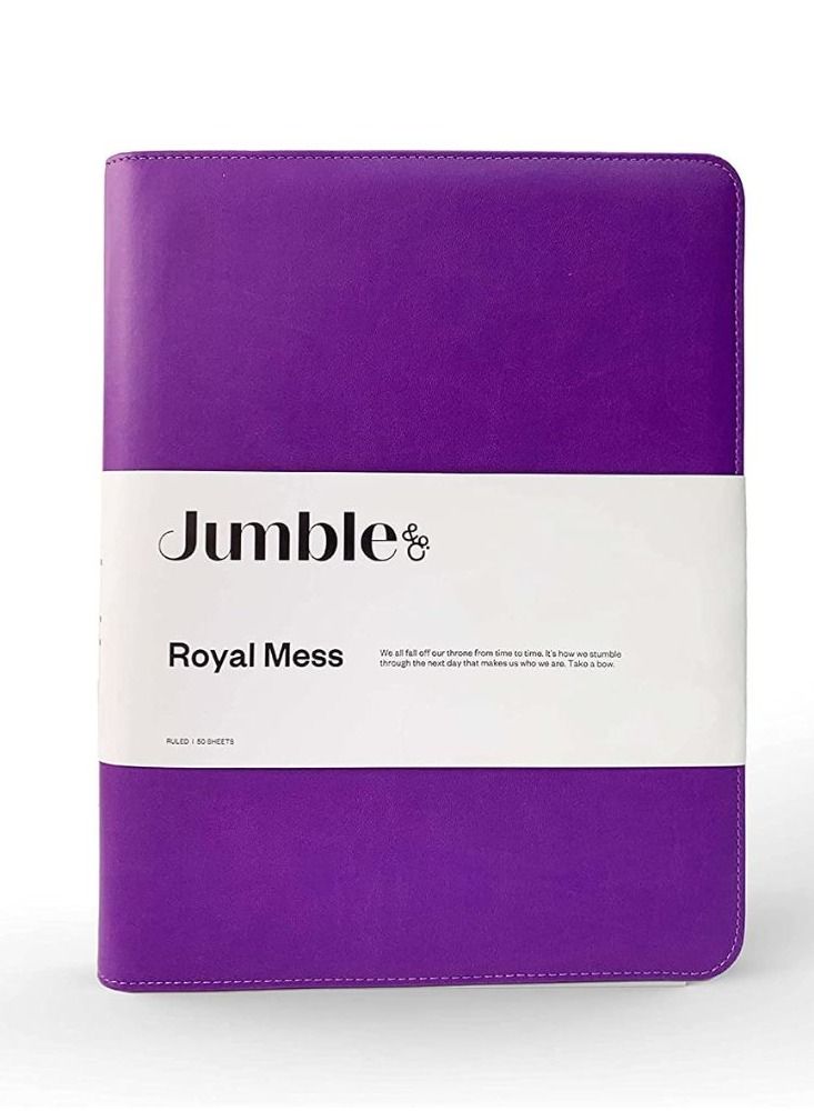 Jumble & Co Intentus A4 Conference Folder Organizer with Ruled Refill Pad Royal Mess Purple