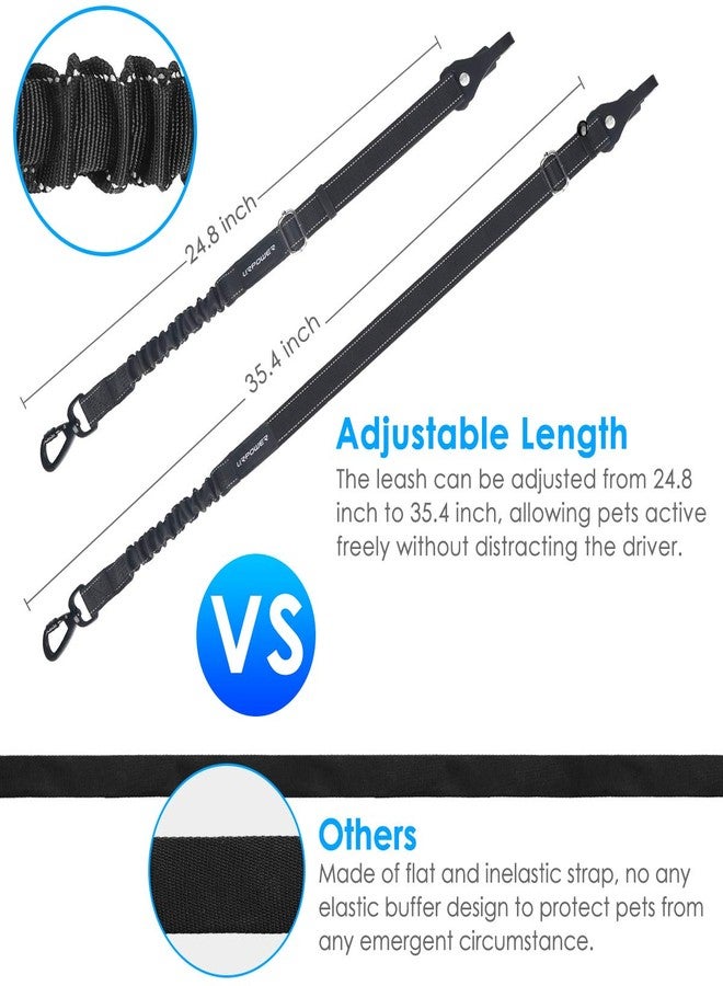 UR باور حزام أمان للكلاب من يو آر باور 3 في 1 للسيارة، عبوة من قطعتين، حزام أمان مرن قابل للتعديل للكلاب مع مشبك حزام الأمان وخطاف قفل، عاكس للضوء وقابل للدوران 360 درجة، حزام أمان متين للحيوانات الأليفة من الكلاب والقطط - Image 5