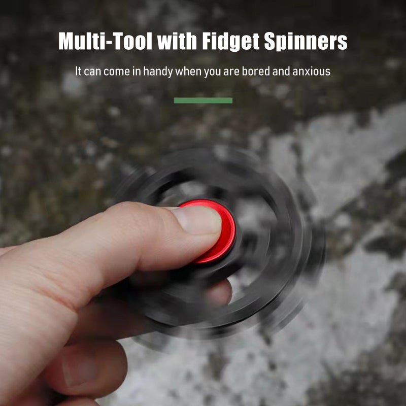Snowflake Multi-Tool 23-In-1 Carbon Steel Fidget Spinner - Rust-Resistant Pentagonal Wrench for Outdoor Edc Enthusiasts, Bikers And Daily Use - Image 3
