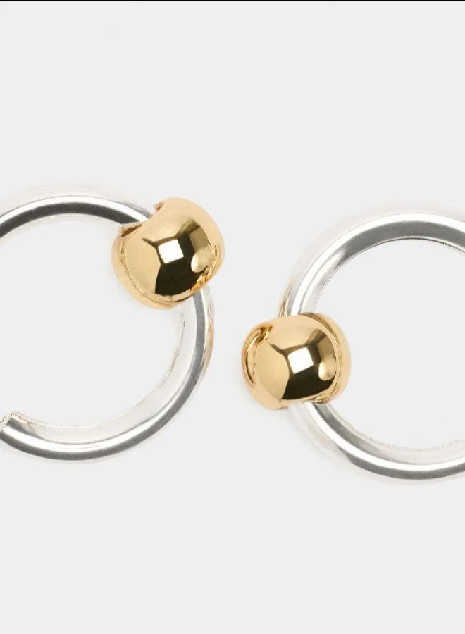 بارفوا أقراط حلقية مع كرة ثنائية اللون