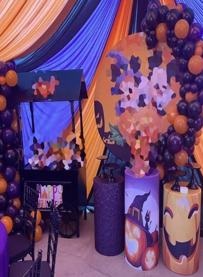 FiVan Halloween Party Decoration Props Black Spider Web Plinth Cover Elastic Stretch Spandex Pedestal Cover for Metal Cylinder Stands HP-2257 - Image 3