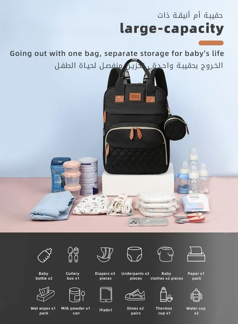 HOOKOR Baby Diaper Bag Backpack, Multifunction Diapers Changing Station for Boys Girls Outdoor and Travel, Infant Shower Gifts, Large Capacity, 900d Oxford, USB Port - Image 3