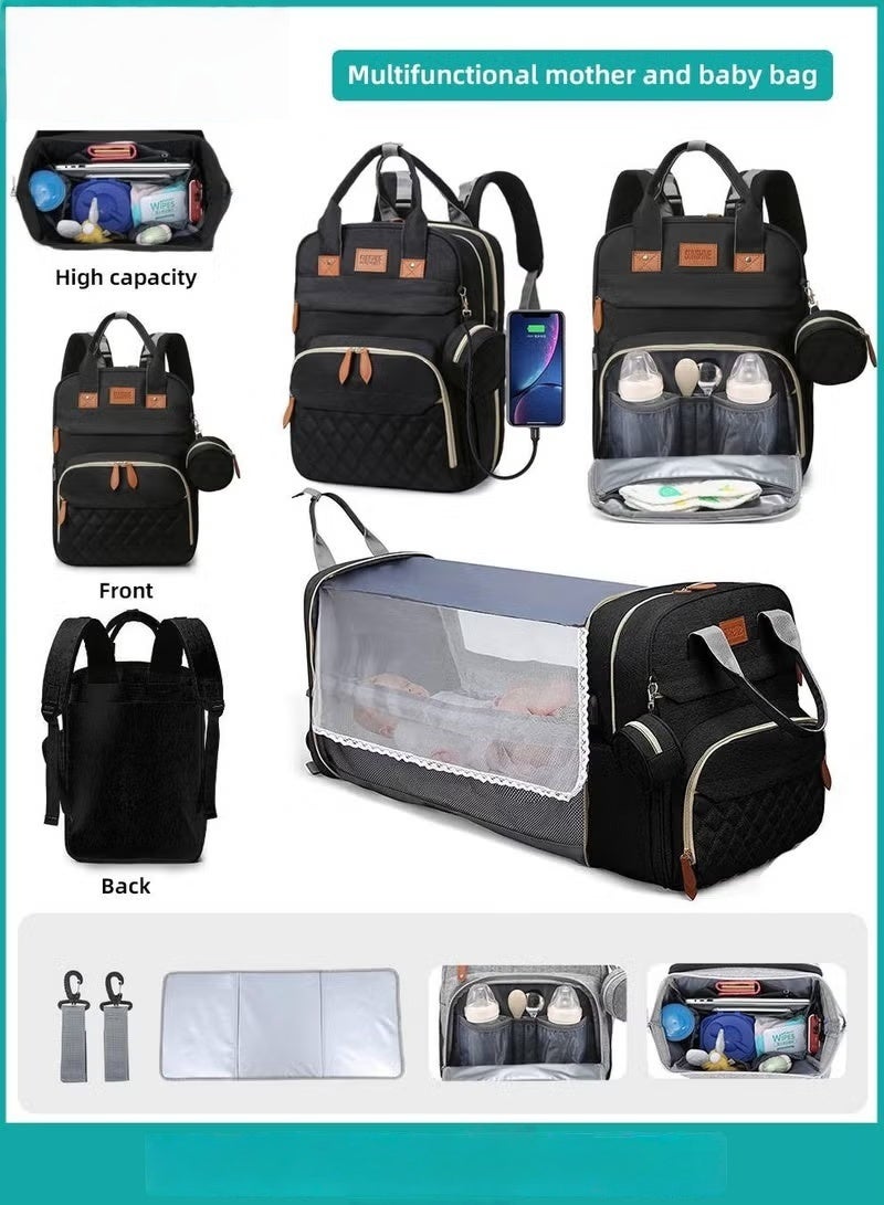 HOOKOR Baby Diaper Bag Backpack, Multifunction Diapers Changing Station for Boys Girls Outdoor and Travel, Infant Shower Gifts, Large Capacity, 900d Oxford, USB Port - Image 1