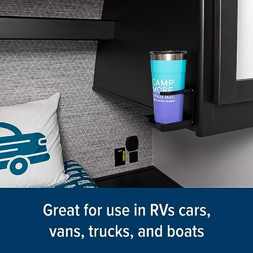 Camco Camper/RV Drink Holder - Features Adjustable Space-Saving Design & Holds Almost Any Size Mug, Cup, Bottle or Can - Extra Cup Holder for Cars, Trucks, RVs, Vans, Boats, and More - Black (44044) - Image 4