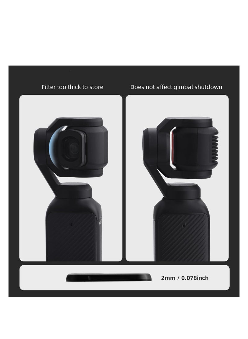 SOLARAE مجموعة فلاتر ND مناسبة لكاميرا DJI Osmo Pocket 3، فلتر عدسة CPL ND8 ND16 ND32، مناسبة لملحقات كاميرا DJI Osmo Pocket 3 Creator Combo، تأثير استقطاب قابل للتعديل، تحسين الوضوح (4 عبوات) - Image 5