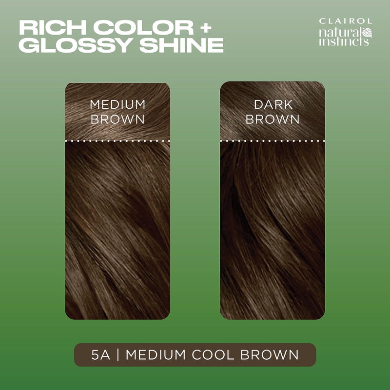 CLAIROL صبغة شعر كلييرول ناتشورال إنستينكتس ديمي-بيرماننت، لون بني بارد متوسط 5A، عبوة 1 - Image 4