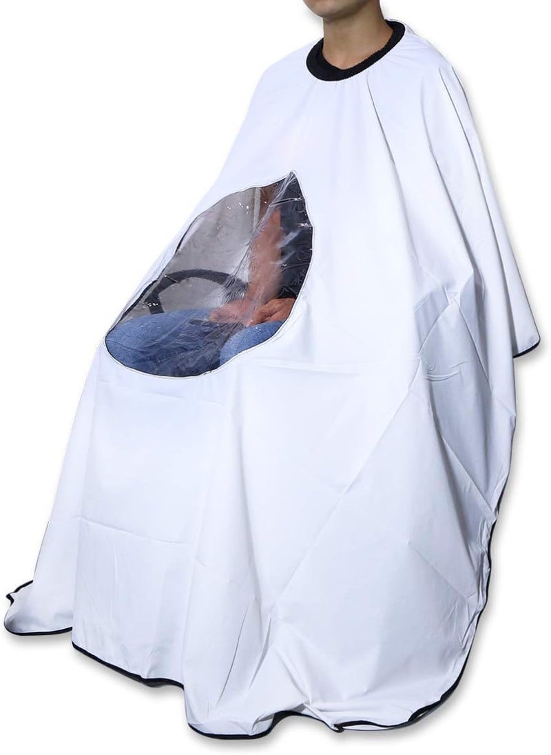 ULTNICE Salon Home Barbers Hairdressing Cape Gown with Viewing Window for Hair Cutting 62.9 * 57"(White) - Image 3