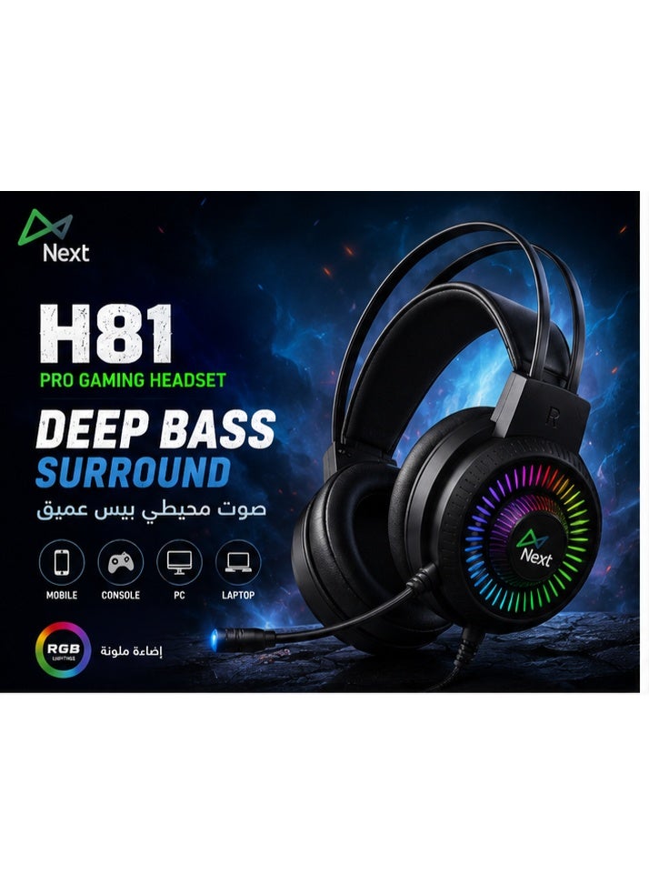 Next H81 Pro Gaming Headset with Deep Bass Surround - Image 4