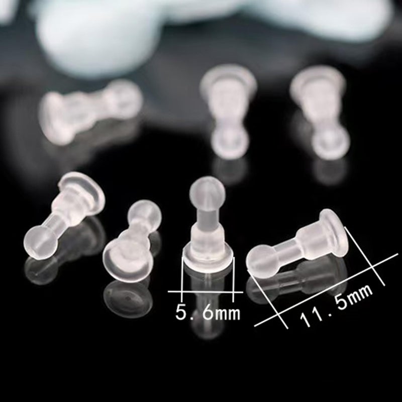 Melimarry Impenetrable Soft Big-Long Earring Backs for Pierced Ears, 50pcs, TPE Medical Grade Material, Comfort Fit for All Earrings (Pillar Ball) - Image 3