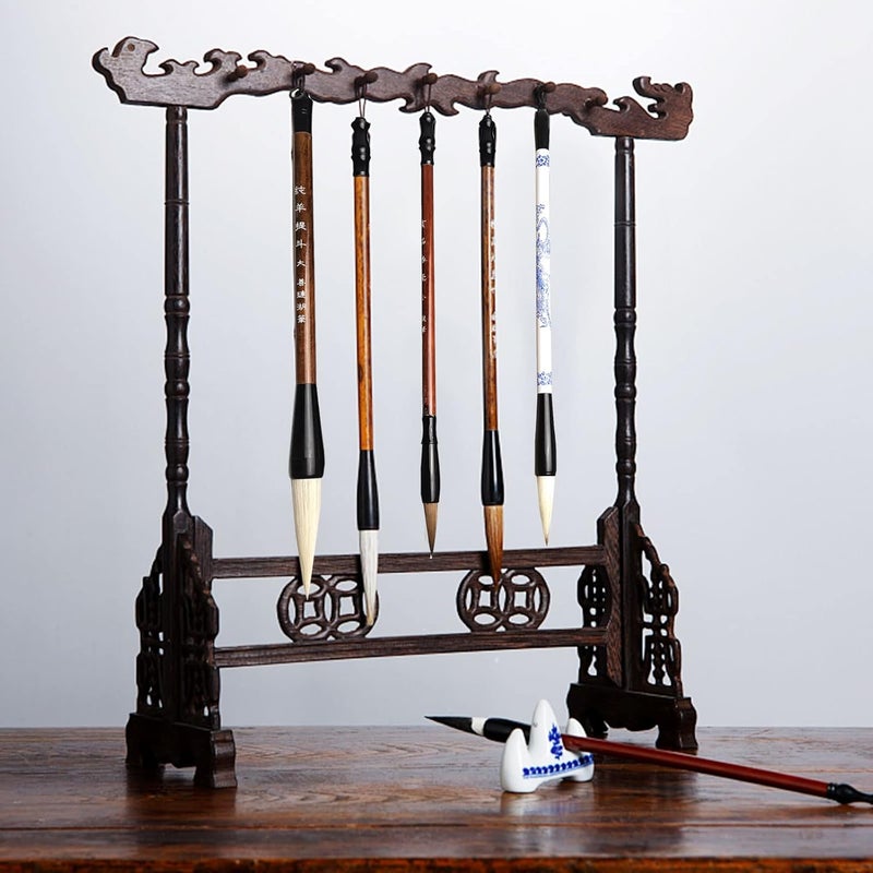 HSOKEW Chinese Calligraphy Brushes Set, 15Pcs Chinese Writing Brushes with Bamboo Pen Holder Chinese Painting Ink Brushes Japanese Sumi Drawing Brush Watercolor Writing Brushes for Art Ceramic Ink Painting - Image 3