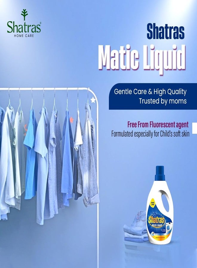 SHATRAS Matic liquid Detergent for fabric care, 100% Tough Stain Removal In Front Load Machines, For All Types Fabric (Blue 2) - Image 5