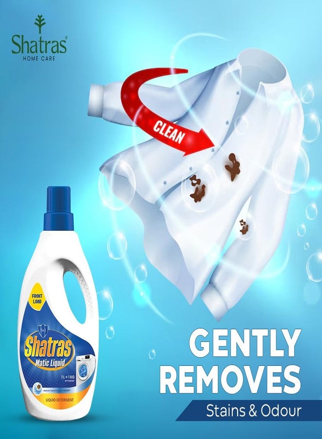 SHATRAS Matic liquid Detergent for fabric care, 100% Tough Stain Removal In Front Load Machines, For All Types Fabric (Blue 2) - Image 4