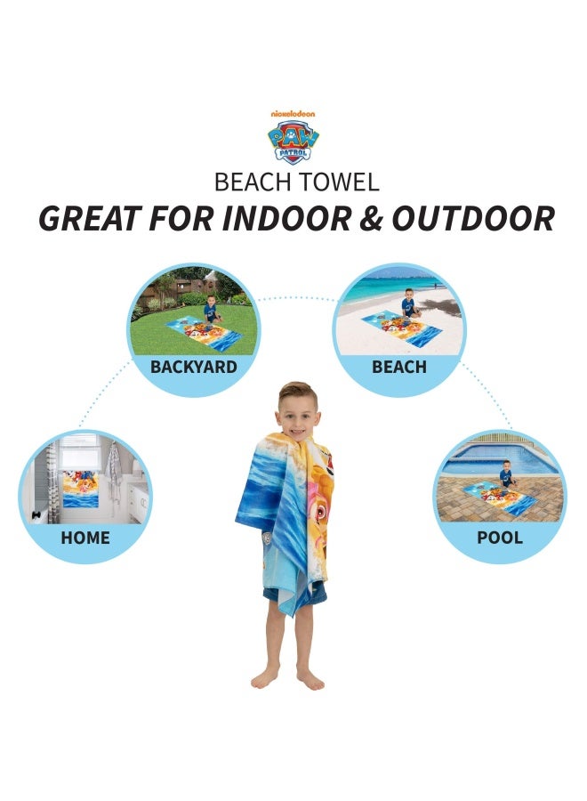 Franco Kids Super Soft Cotton BathPoolBeach Towel 58 in x 28 in Paw Patrol - Image 2