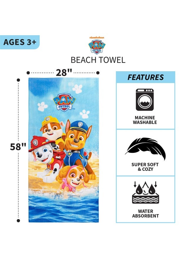 Franco Kids Super Soft Cotton BathPoolBeach Towel 58 in x 28 in Paw Patrol - Image 3
