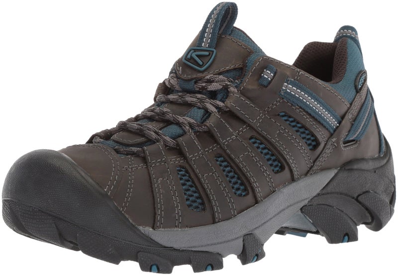 KEEN Men's Voyageur Low Height Breathable Hiking Shoes, Alcatraz/Legion Blue, 13 US