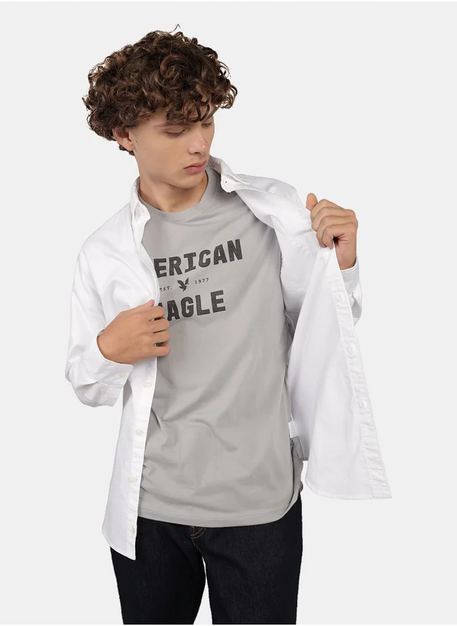 امريكان ايجل AE Slim Fit Everyday Oxford Button-Up Shirt