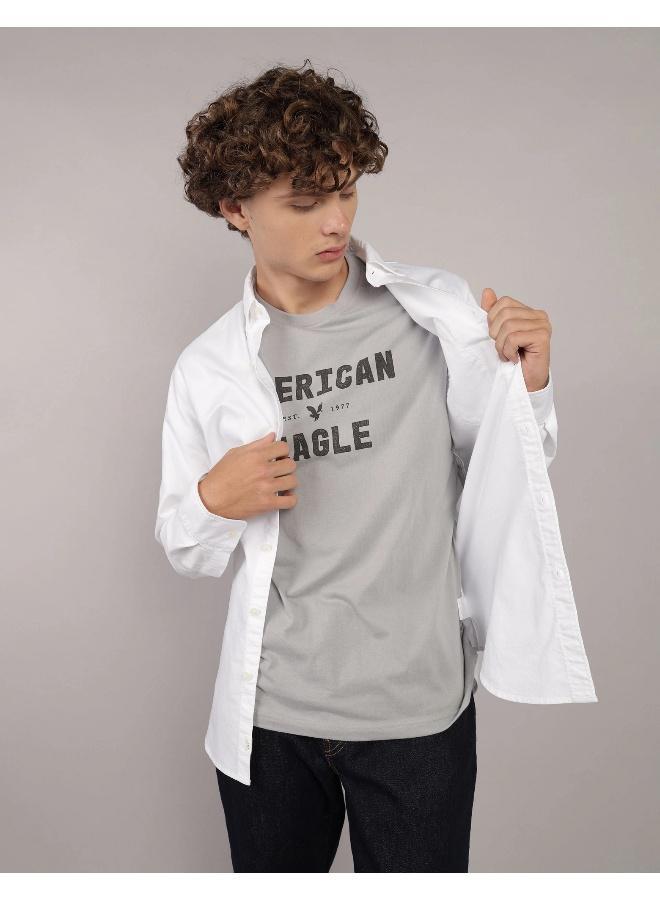 American Eagle AE Slim Fit Everyday Oxford Button-Up Shirt - Image 1