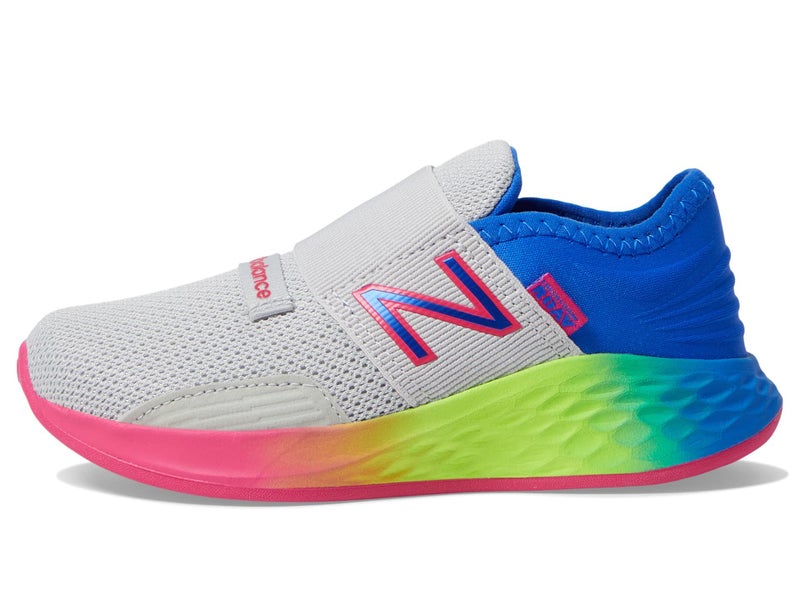 New Balance Baby Girls Fresh Foam Roav V1 Bungee Running Shoe, Light Aluminum/Cobalt, 2 Wide Infant - Image 4