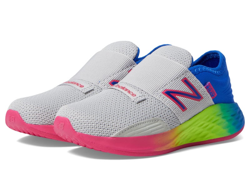New Balance Baby Girls Fresh Foam Roav V1 Bungee Running Shoe, Light Aluminum/Cobalt, 2 Wide Infant - Image 1
