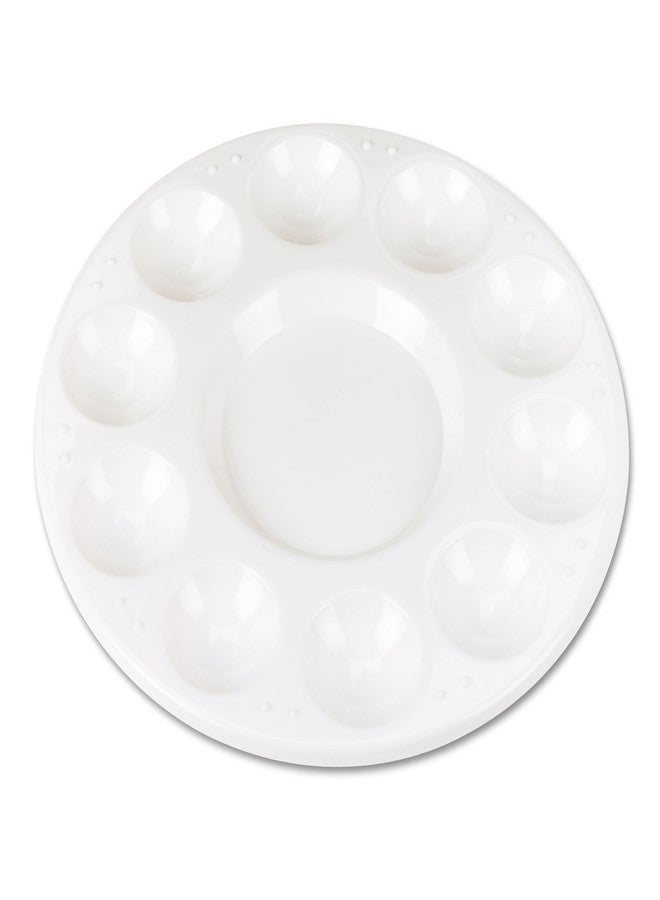 Creativity Street Chenille Kraft 5924 Round Plastic Paint Trays for Classroom, White, 10/Pack - Image 2