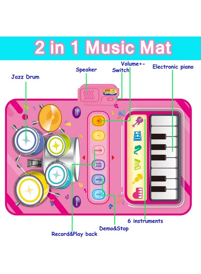 HONGID Toys For 1 Year Old Girl Gifts,2 In 1 Piano Mat Montessori Toys For 1 2 Year Old Girl,Educational Musical Toy First Birthday Gifts For 1 2 3 Year Old Girls,Christmas Stocking Stuffers For Toddler Girl - Image 4
