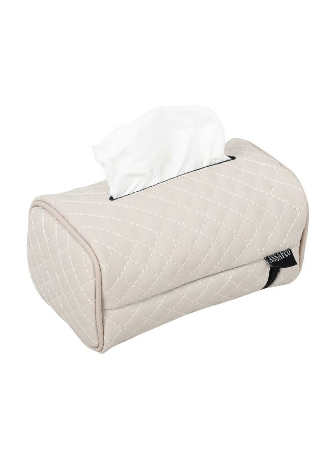 Generic Car Leather Tissue Holder Beige - Image 1