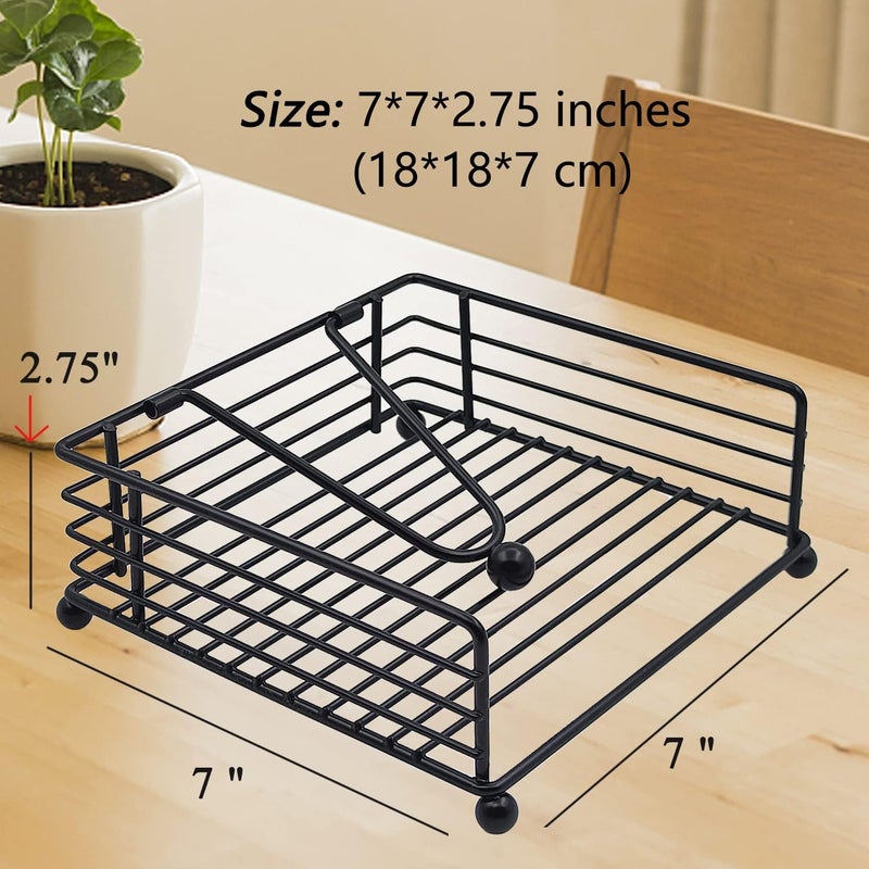 CentraLit حامل المناديل لطاولة الطعام - شكل مربع مع ذراع مثقل - حامل مناديل ورقية حديث للمطبخ، المطعم، المزرعة، ذهبي - زينة ديوالي - أدوات المائدة الفندقية (أسود) - Image 4