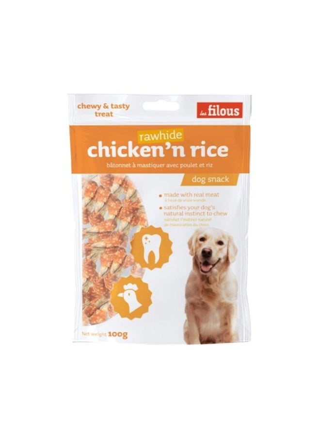 Les Filous Les Filous Chicken'N Rice Rawhide Stick 100g 