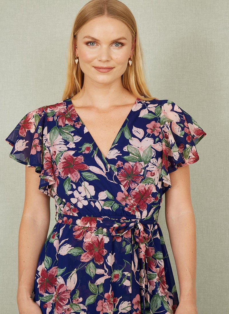 Yumi Floral Chiffon Dress - Image 3