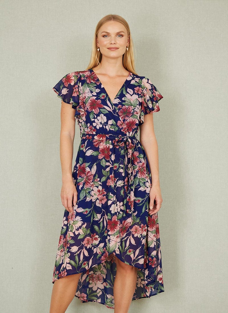 Yumi Floral Chiffon Dress - Image 1