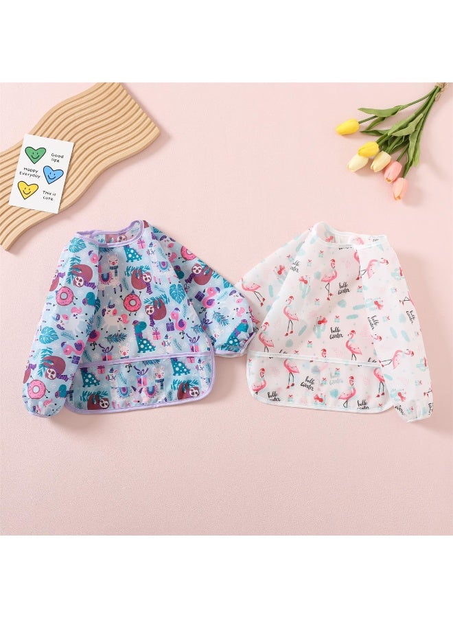 ElecMotive ElecMotive 3 Pack Long Sleeve Bib, Baby Smock for Eating 6-30 Months Reusable Shirt Bibs for Babies Toddler  - Image 5