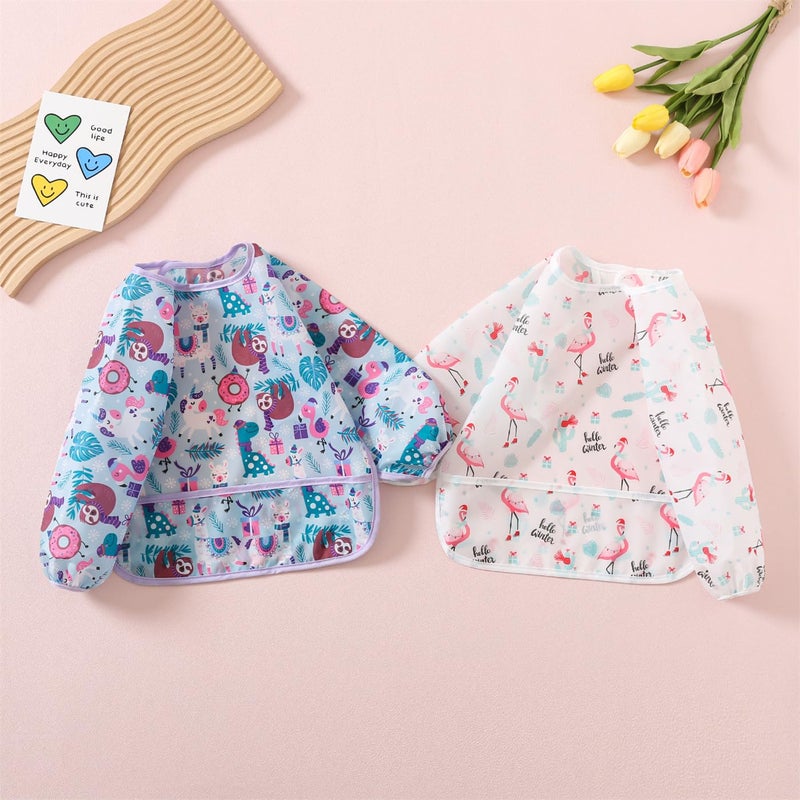 ElecMotive 3 Pack Long Sleeve Bib,Baby Smock for Eating 6-30 Months Reusable Shirt Bibs for Babies Toddler - Image 5