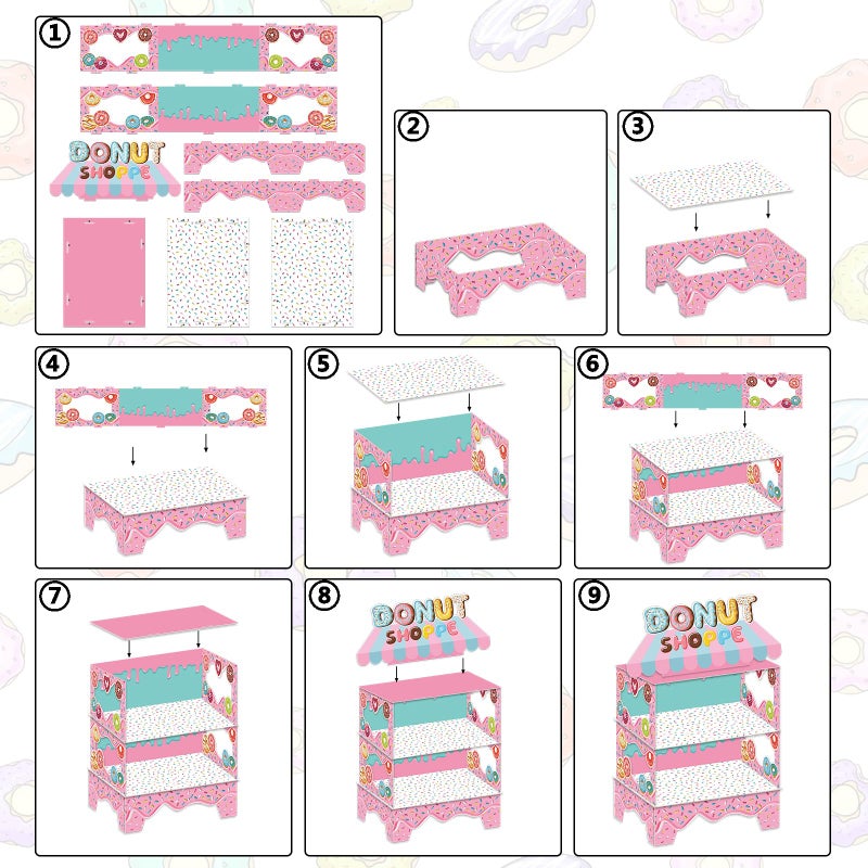 KALEFO Donut Birthday Party Decorations Stand for Dessert Table Decoration Supplies Favors Cupcake Decor - Image 5