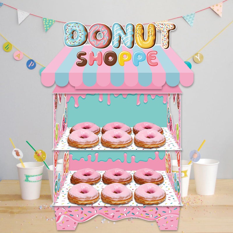 KALEFO Donut Birthday Party Decorations Stand for Dessert Table Decoration Supplies Favors Cupcake Decor - Image 2