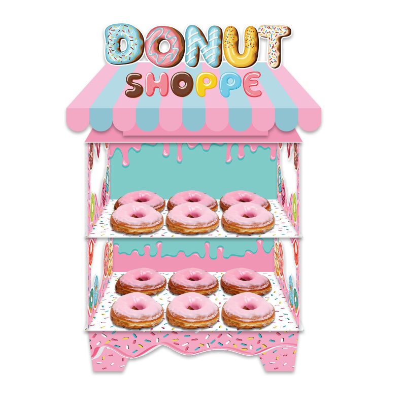 KALEFO Donut Birthday Party Decorations Stand for Dessert Table Decoration Supplies Favors Cupcake Decor - Image 1