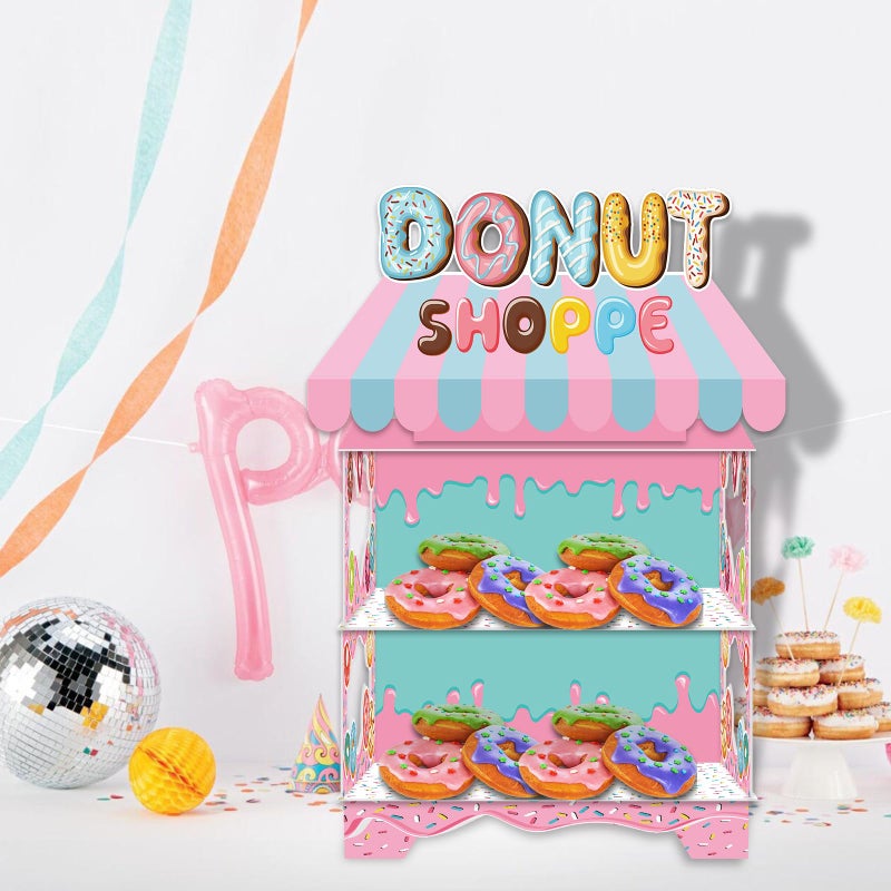 KALEFO Donut Birthday Party Decorations Stand for Dessert Table Decoration Supplies Favors Cupcake Decor - Image 4