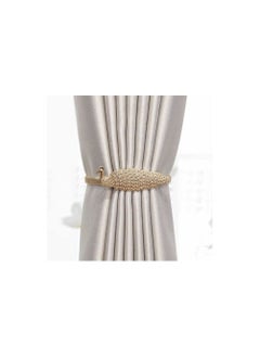 Spaceshoop Curtain Buckle1pc Metal Pearl Elk Leaves Curtain Clip Curtains Holders Buckle Clips Curtain Accessories Home Decor Decorations Tools Gold Peacock  - Image 1