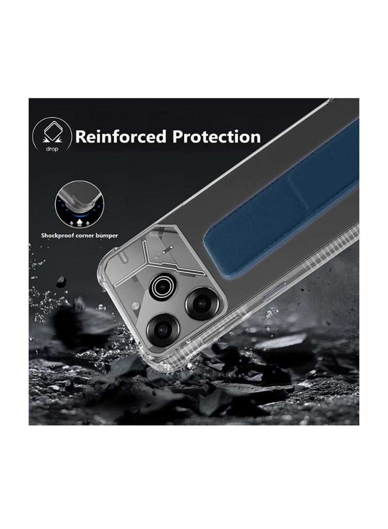 Wtech TPU Hand Grip Air Pillow Case Cover For Tecno Pova 6 Pro 5G 2024 Clear/Navy Blue - Image 5