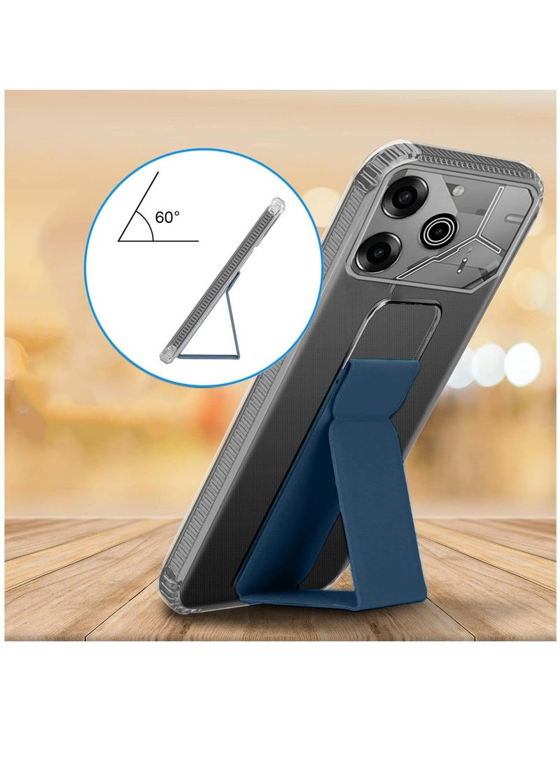 Wtech TPU Hand Grip Air Pillow Case Cover For Tecno Pova 6 Pro 5G 2024 Clear/Navy Blue - Image 3