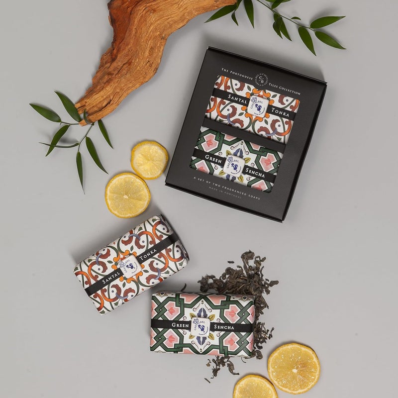 Castelbel Vegetable Base Soap Bars Set of 2 200 g each Paper Wrapped Tiles Collection 2 x 200g Lavender Chamomile Santal Tonka - Image 2
