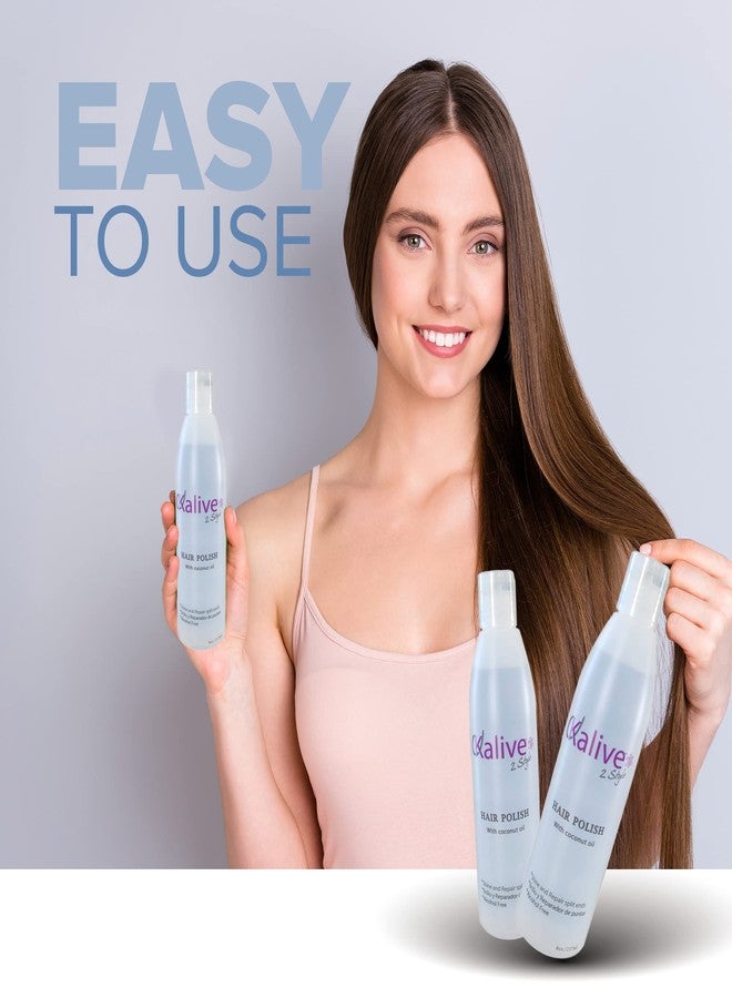 KALIVE 2 STYLE KALIVE Hair Polish with Coconut Oil - Nourishing, Smoothing, and Anti-Frizz Treatment for Frizzy, Dry, and Damaged Hair - 8 oz - Image 4