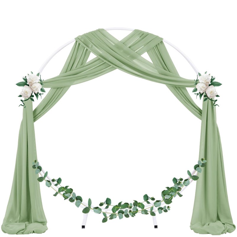 Socomi Wedding Arch Draping Fabric 1 Panel 29" x 19Ft Sage Green Sheer Chiffon Curtain Drapes 6 Yards for Wedding Ceremony Birthday Party Decoration - Image 2