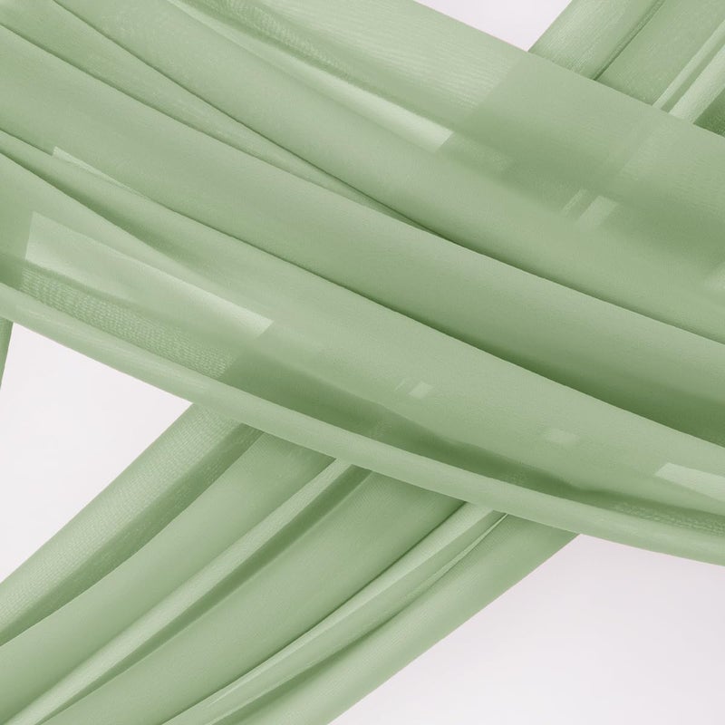 Socomi Wedding Arch Draping Fabric 1 Panel 29" x 19Ft Sage Green Sheer Chiffon Curtain Drapes 6 Yards for Wedding Ceremony Birthday Party Decoration - Image 3