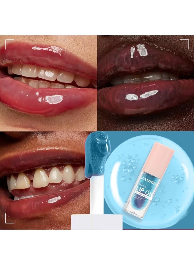 JANIWA Hydrating Lip Oil Gloss with Sweet Cherry Seed Olive Oil and Vitamin E Lightweight Non Sticky Lip Care for Daily Use Crystal Clear - Image 2