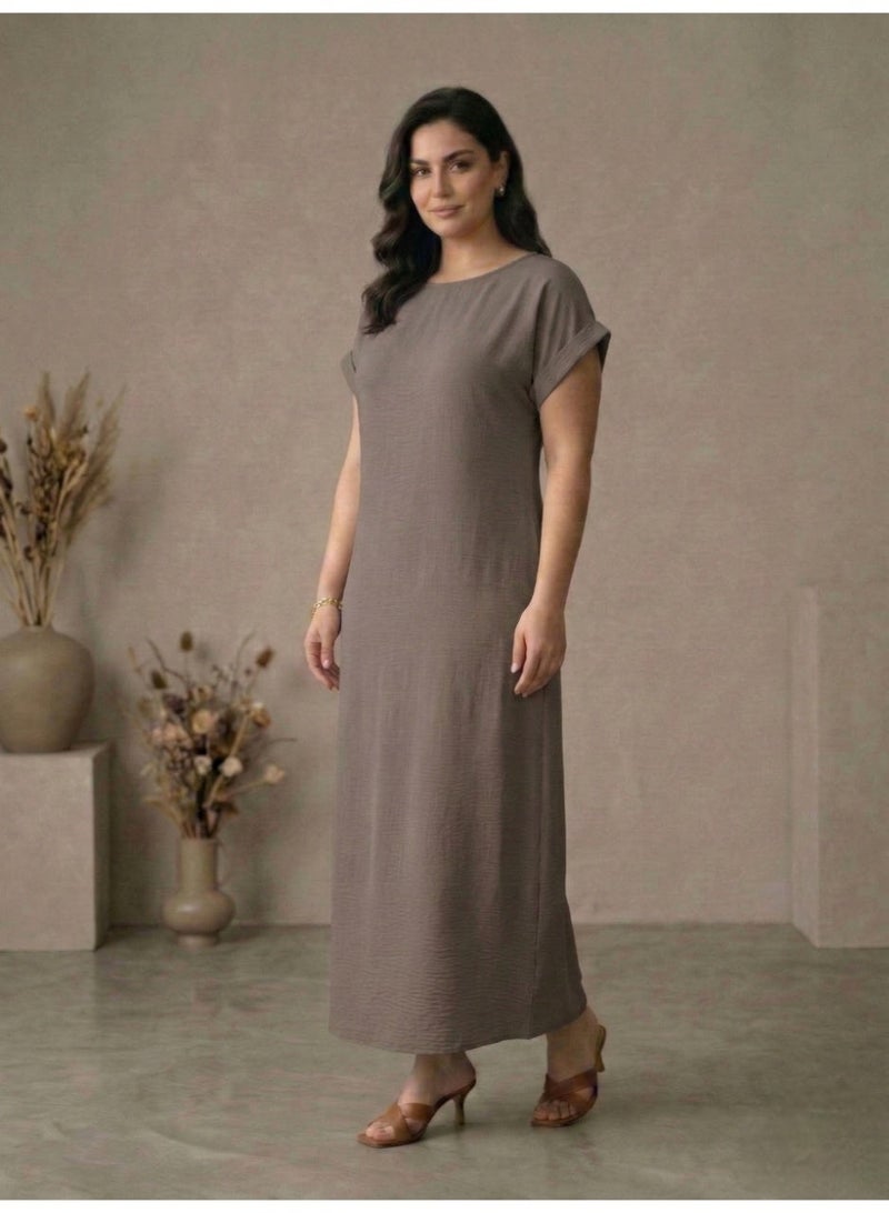 طقم عباية داخلية CEY فاخر من MA، فستان ماكسي نسائي طويل ومحتشم، كاجوال/رسمي تحت العباية (جلابية)، مريح ذو ملمس ناعم على الجسم، قماش جيد التهوية ومناسب للارتداء في جميع الفصول (المقاسات من S إلى XL). - Image 4