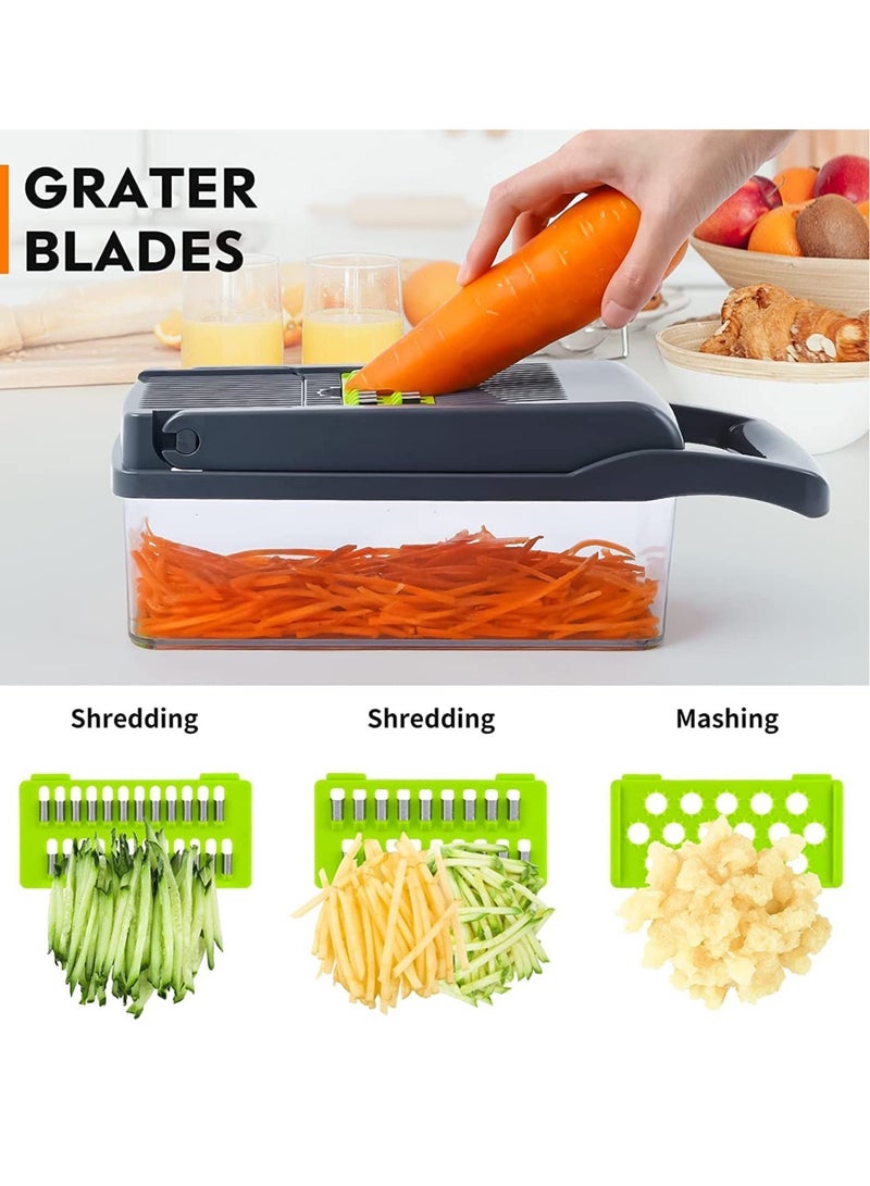 ELTRAZONE Vegetable Chopper, Pro Onion Chopper, Multifunctional 13 in 1 Food Chopper, Kitchen Vegetable Slicer Dicer Cutter, - Image 3